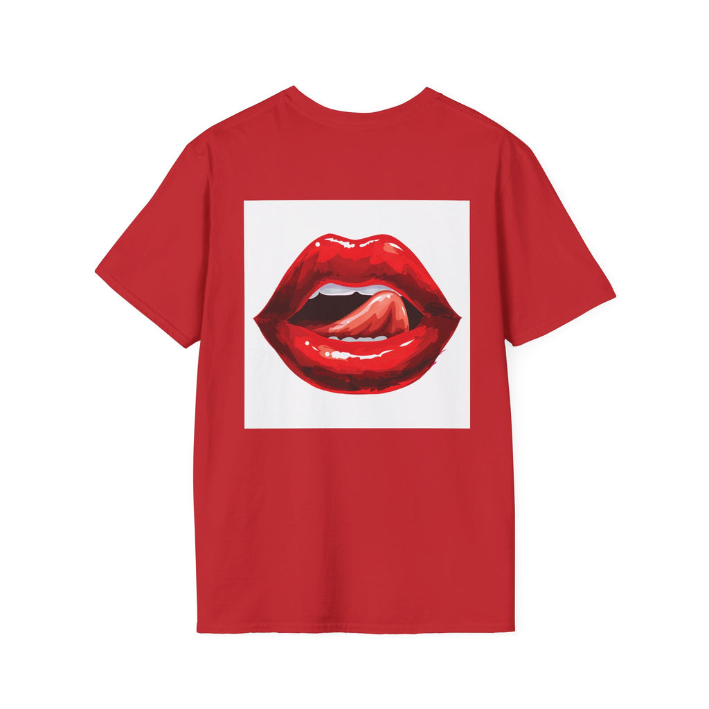 Graphic Tee — Glossy Red Lips Tongue-Out Design