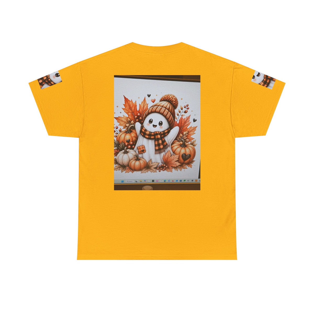 Autumn Snowman Tee — Cute Fall Pumpkin & Leaves Graphic Shirt