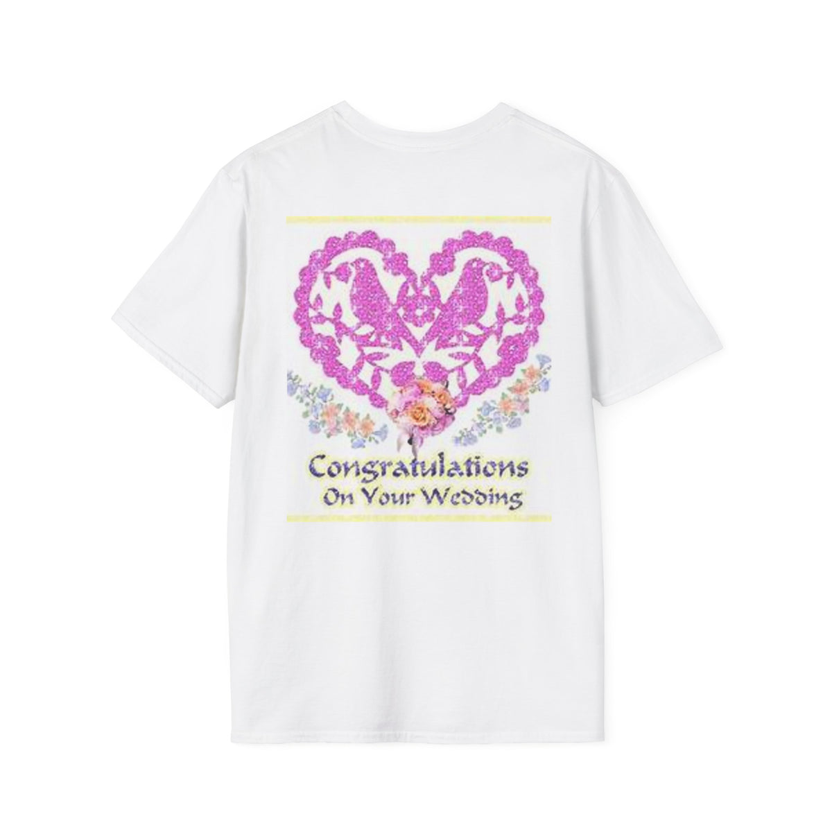 Wedding Congratulations T-Shirt — Pink Glitter Heart Design