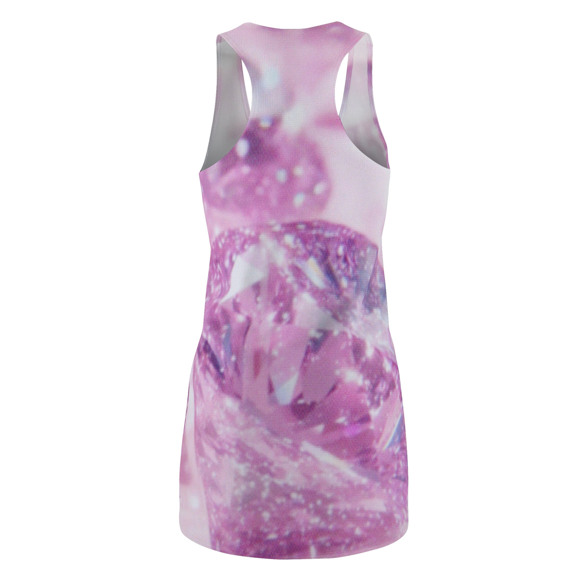 Pink Sparkle Racerback Dress — All-Over Printed Floral Glam