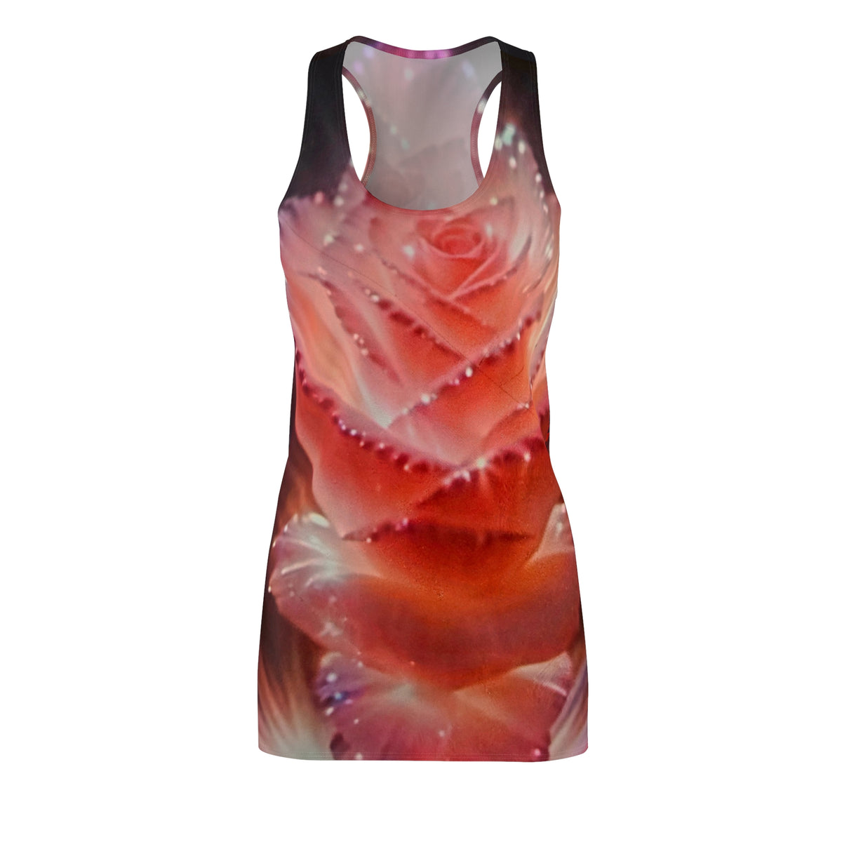 Rose Petal Dream Racerback Dress — Pink Floral All-Over Print