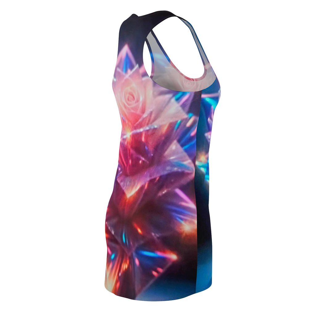 Racerback Dress — Iridescent Prism Rose All-Over Print