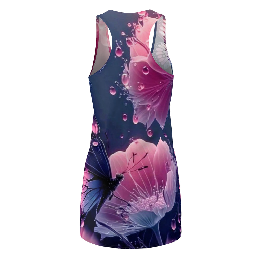 Butterfly Blossom Racerback Dress — Pink Floral AOP