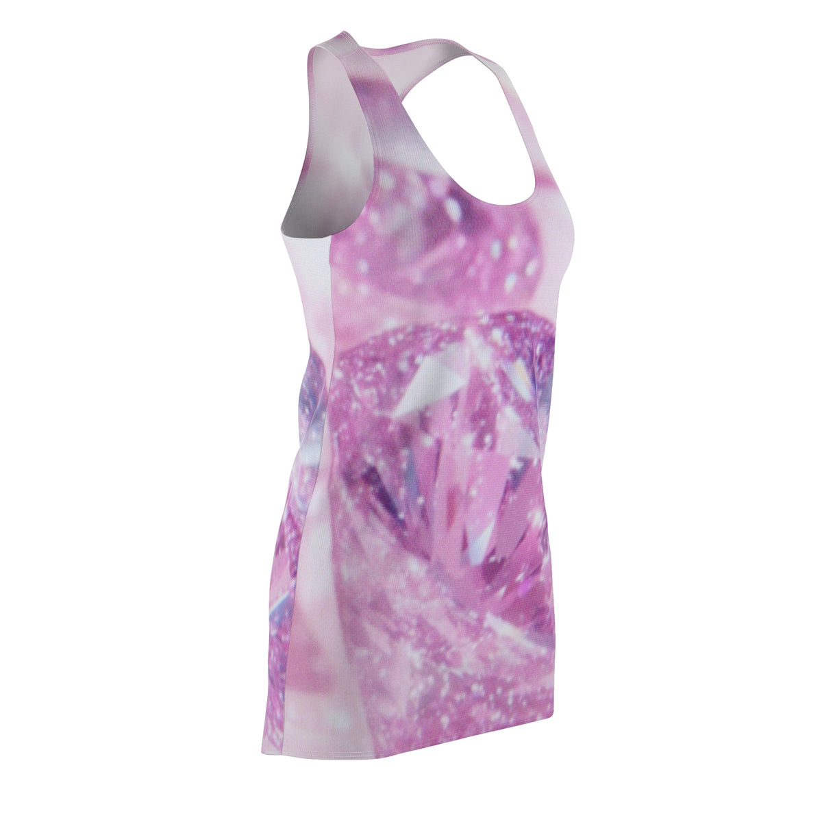 Pink Sparkle Racerback Dress — All-Over Printed Floral Glam