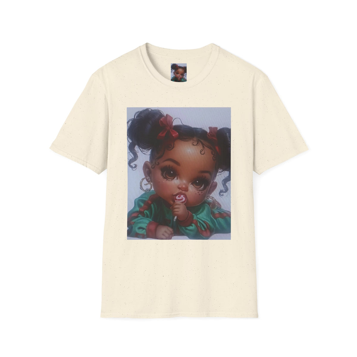 Cute Baby Girl Portrait T-Shirt — Adorable Cartoon Infant Graphic Tee