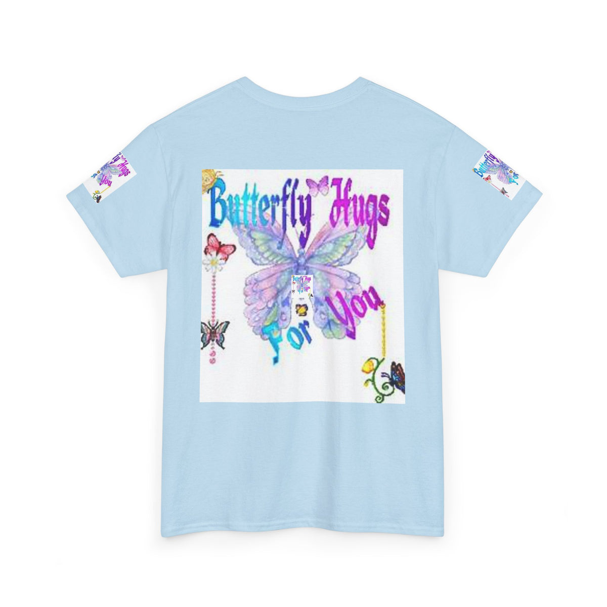 Butterfly Hugs Tee — Pastel Butterfly Graphic Shirt with "Butterfly Hugs For You"