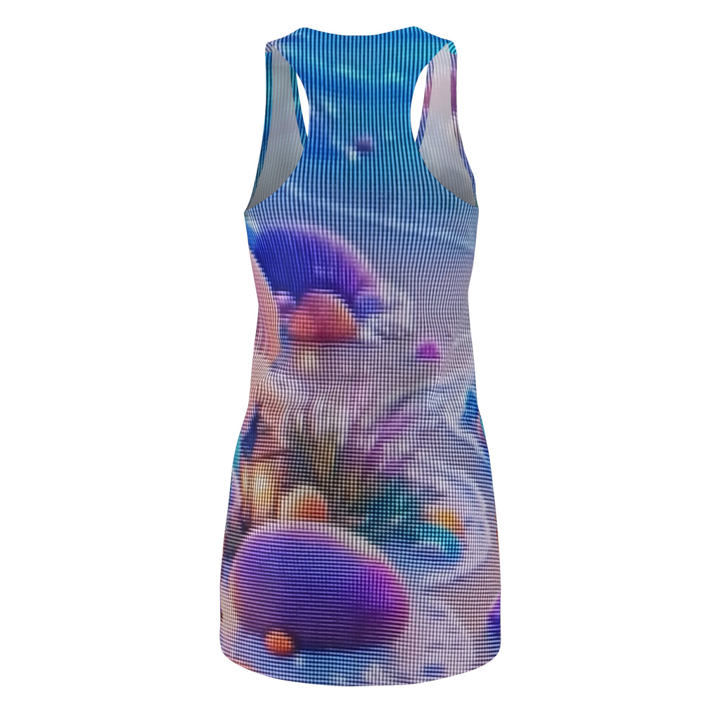Pastel Beach Shell Racerback Dress — Seashells & Pebbles All-Over Print