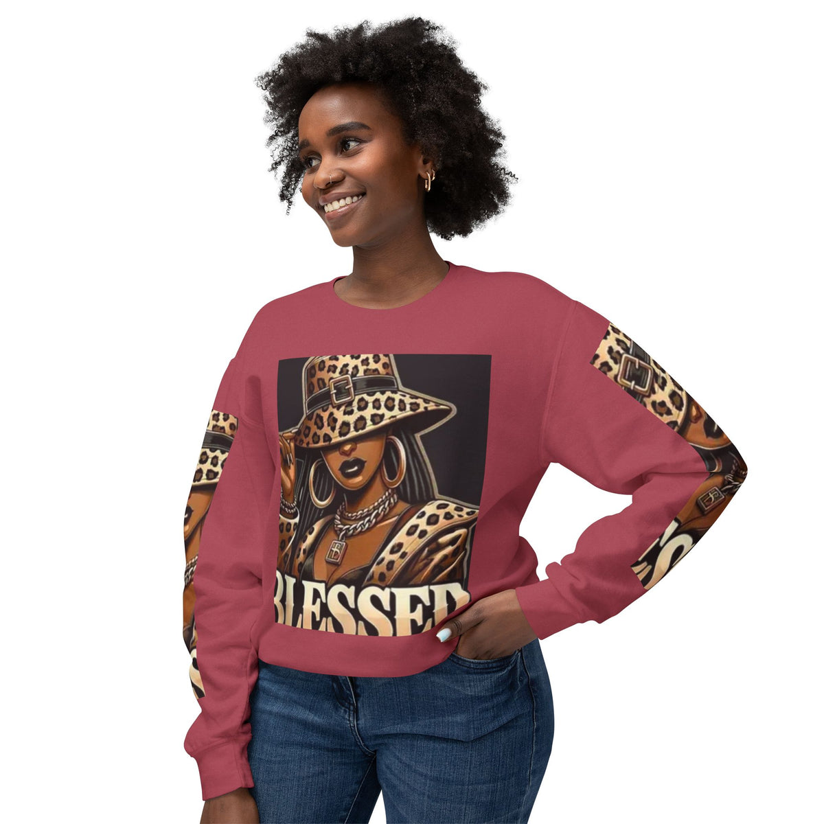 Blessed Leopard Femme Crewneck Sweatshirt
