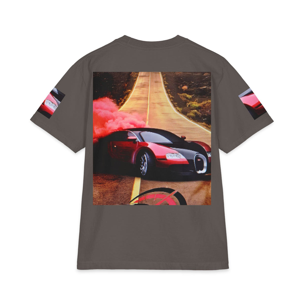Sports Car Drift Tee — Red Smoke Road Graphic T-Shirt