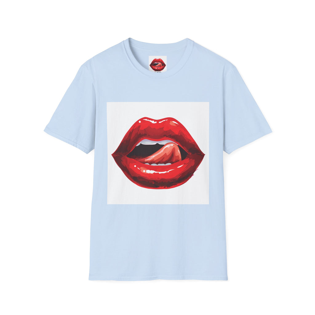 Graphic Tee — Glossy Red Lips Tongue-Out Design