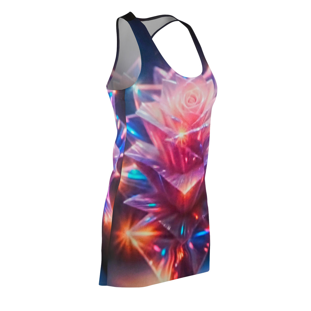 Racerback Dress — Neon Rose Prism All-Over Print