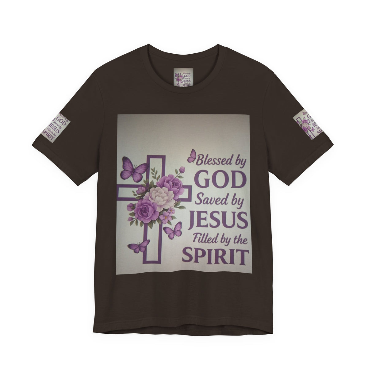 Blessed by God Christian T-Shirt — "Blessed by God, Saved by Jesus, Filled by the Spirit"