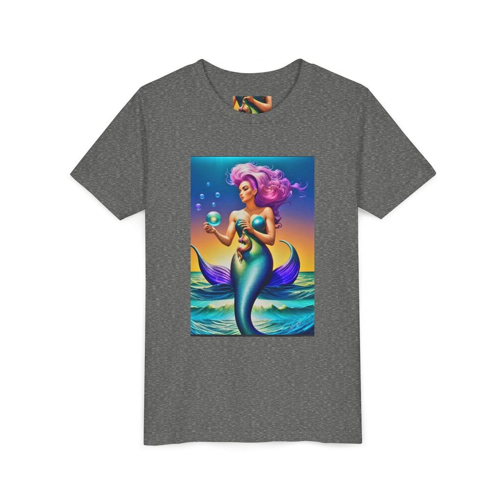 Youth Mermaid Tee — Colorful Fantasy Mermaid Graphic Shirt for Kids