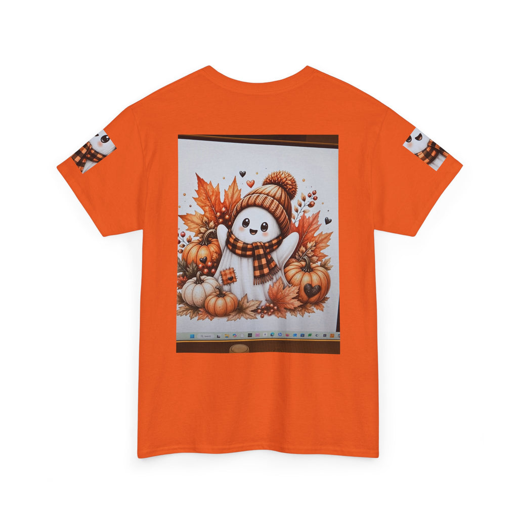 Autumn Snowman Tee — Cute Fall Pumpkin & Leaves Graphic Shirt