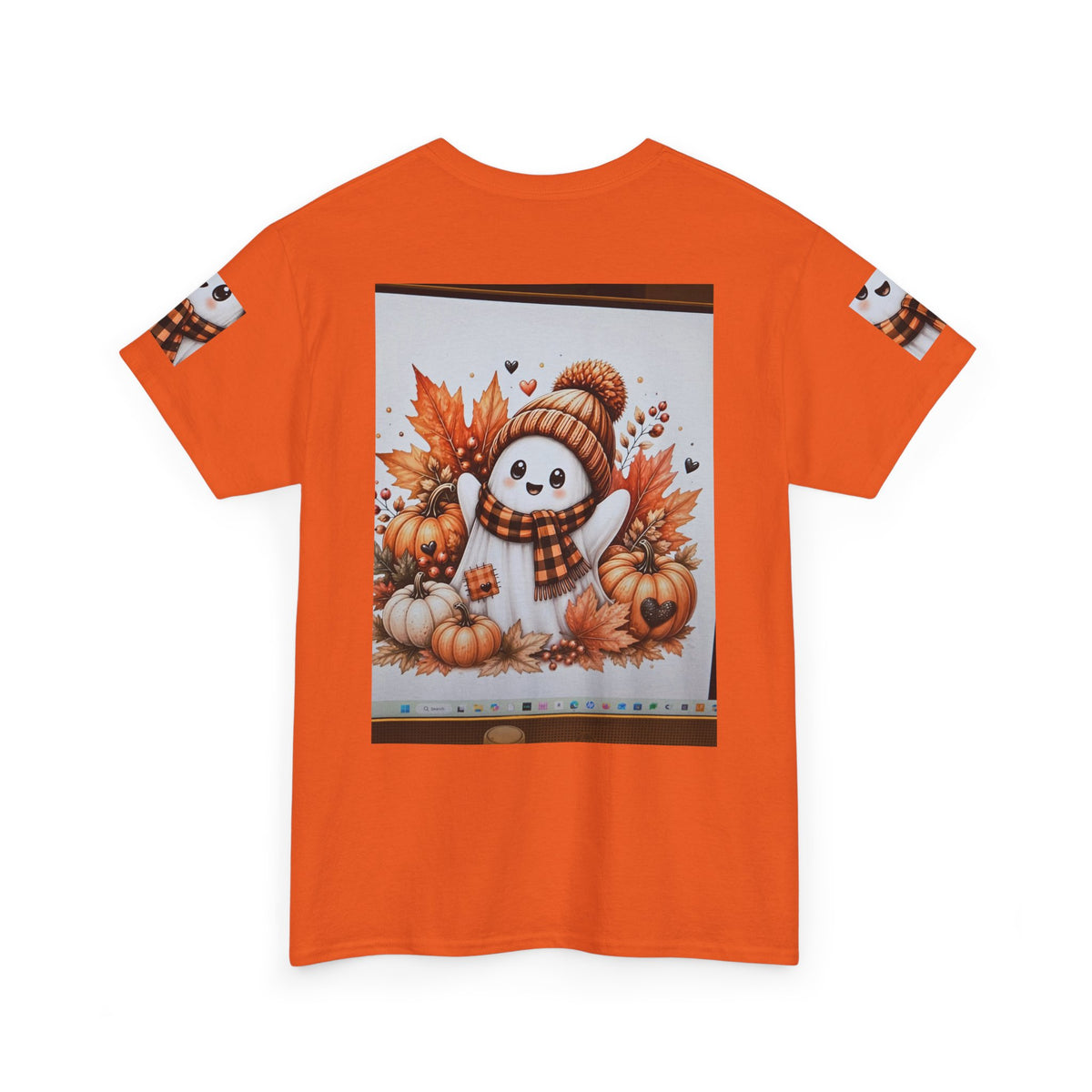 Autumn Snowman Tee — Cute Fall Pumpkin & Leaves Graphic Shirt