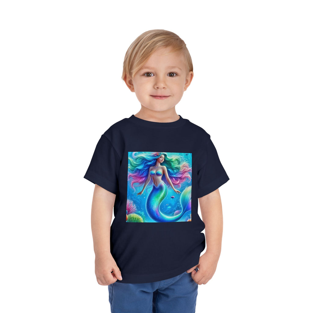 Toddler Mermaid Tee — Colorful Rainbow Sea Princess Short Sleeve Shirt