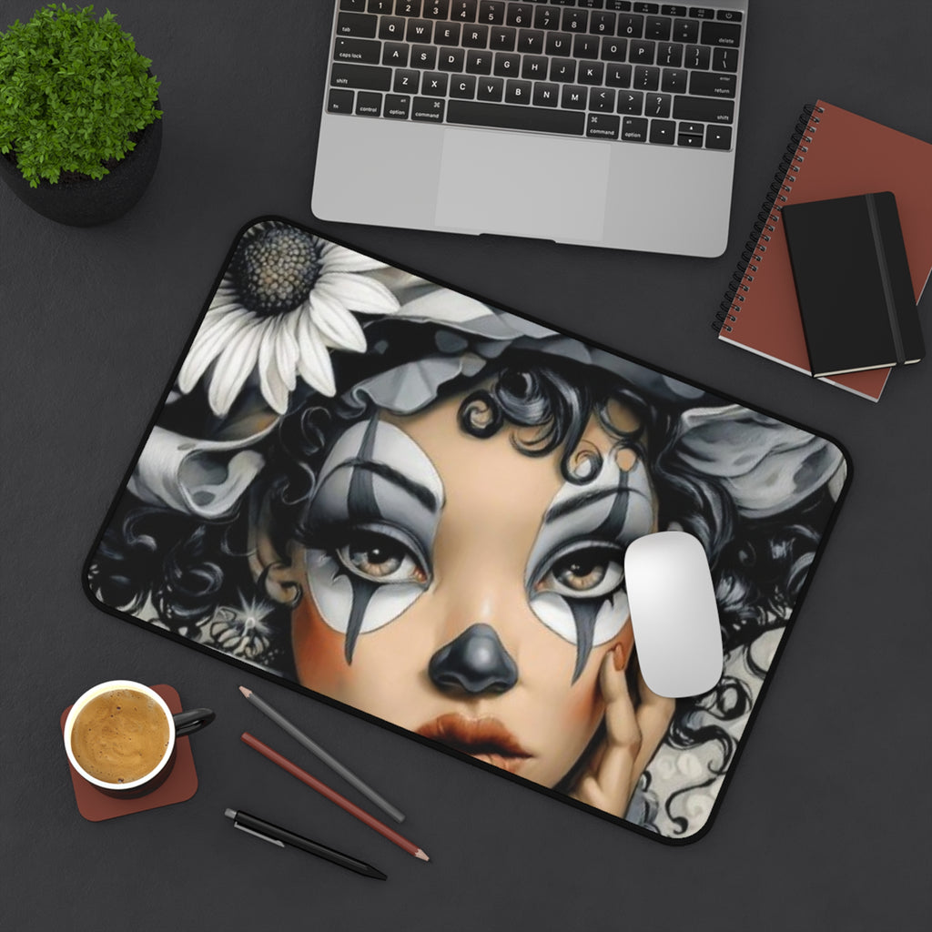 Gothic Clown Desk Mat — Moody Harlequin Mouse Pad for Gothic, Alternative Desks