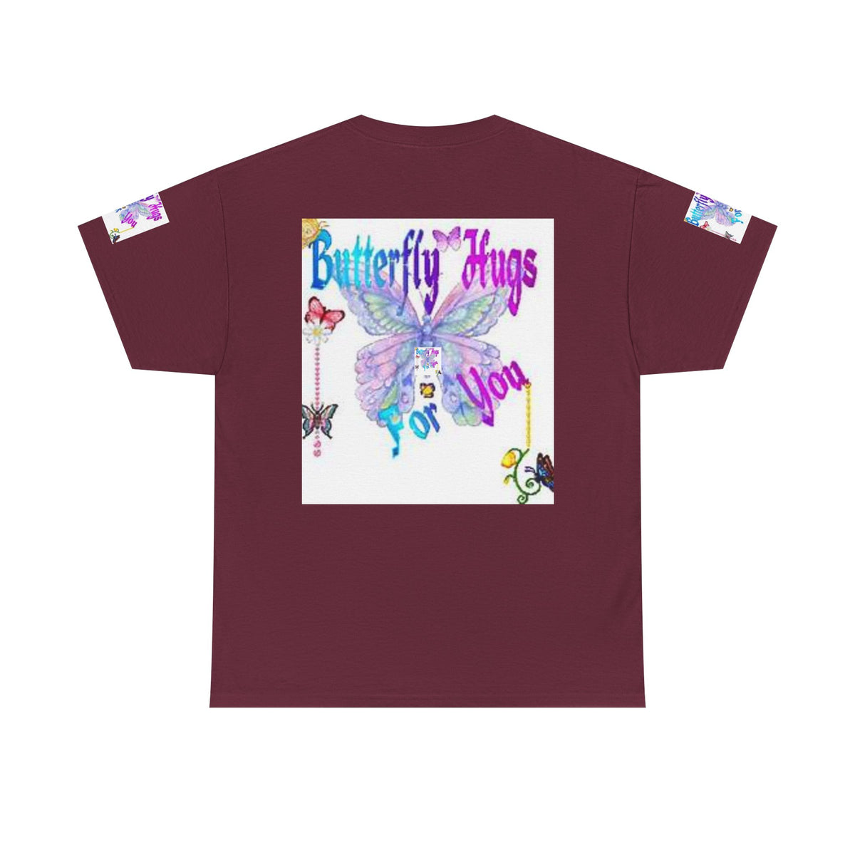 Butterfly Hugs Tee — Pastel Butterfly Graphic Shirt with "Butterfly Hugs For You"
