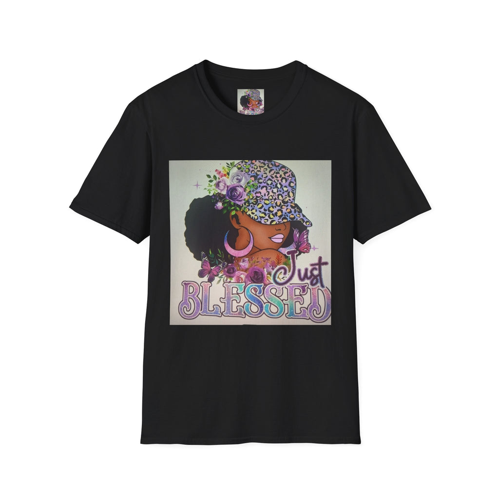 Just Blessed Afro Floral Tee