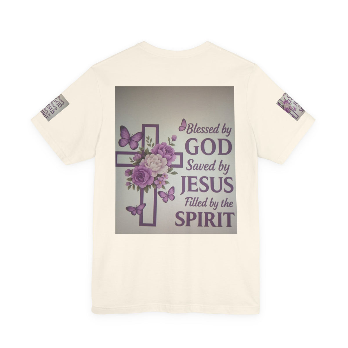 Blessed by God Christian T-Shirt — "Blessed by God, Saved by Jesus, Filled by the Spirit"
