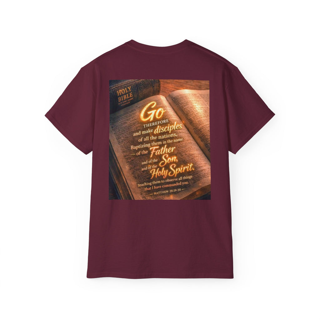 Christian Bible Verse T-Shirt — "Go...make disciples" Inspirational Faith Tee