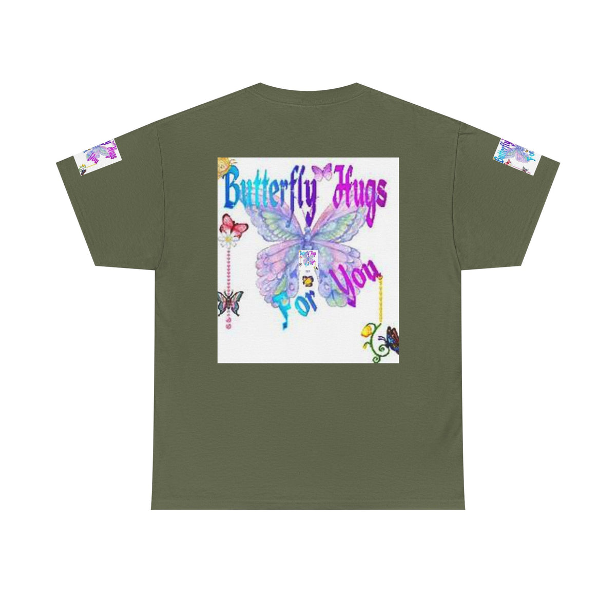 Butterfly Hugs Tee — Pastel Butterfly Graphic Shirt with "Butterfly Hugs For You"
