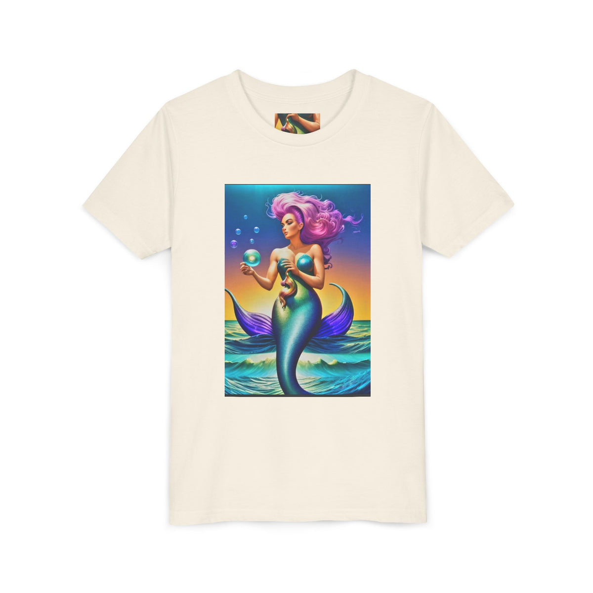 Youth Mermaid Tee — Colorful Fantasy Mermaid Graphic Shirt for Kids