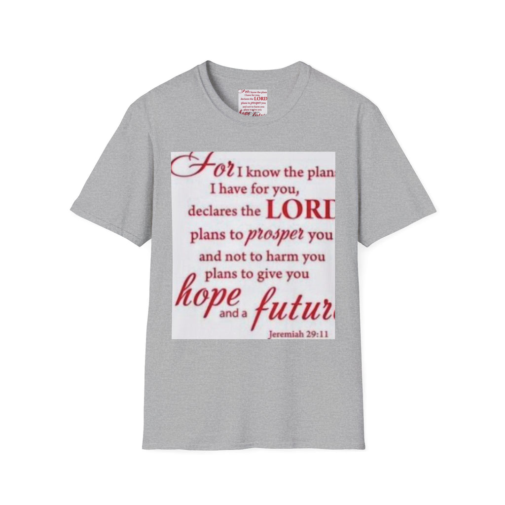 Christian Scripture T‑Shirt — "For I Know the Plans" Jeremiah 29:11 Inspirational Tee
