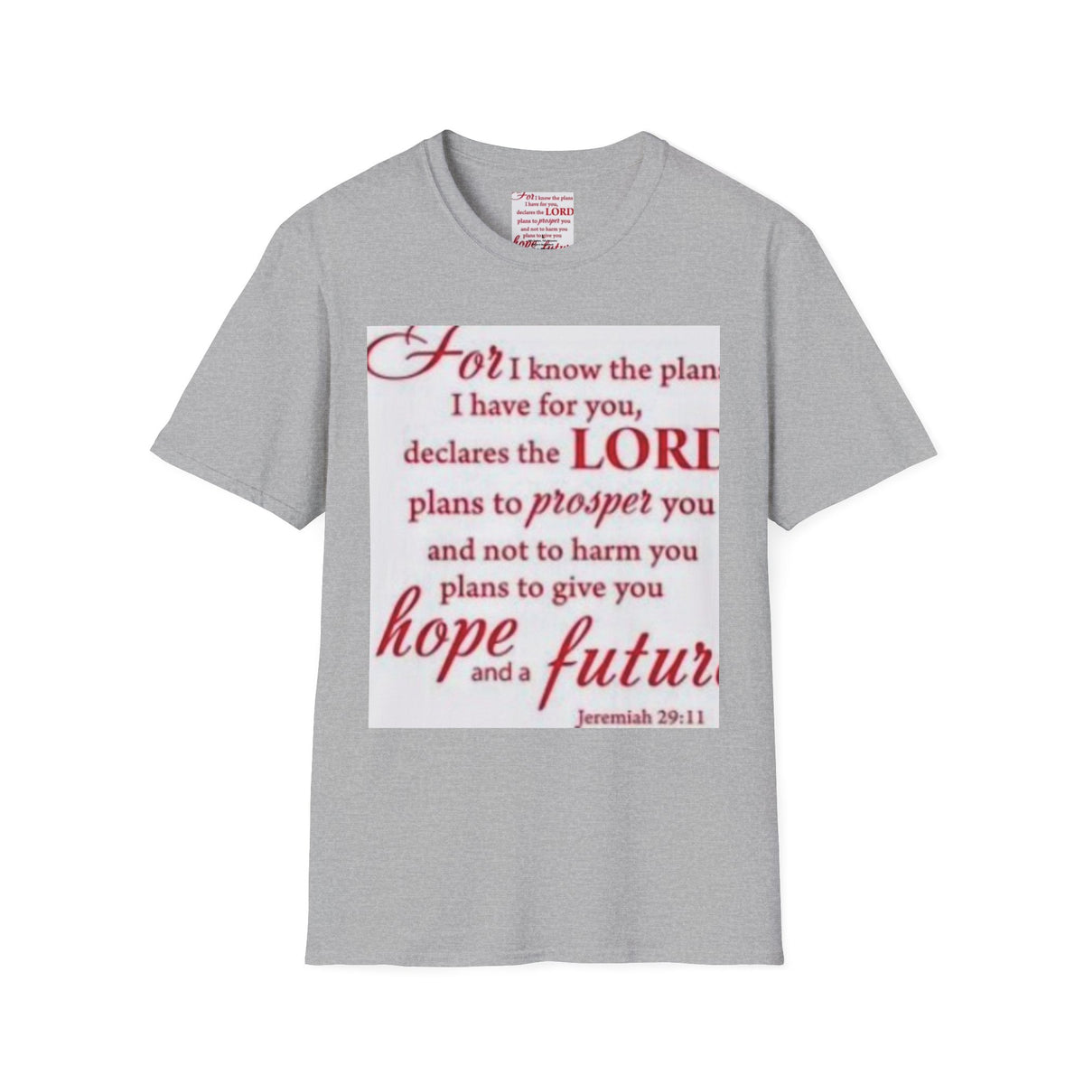 Christian Scripture T‑Shirt — "For I Know the Plans" Jeremiah 29:11 Inspirational Tee