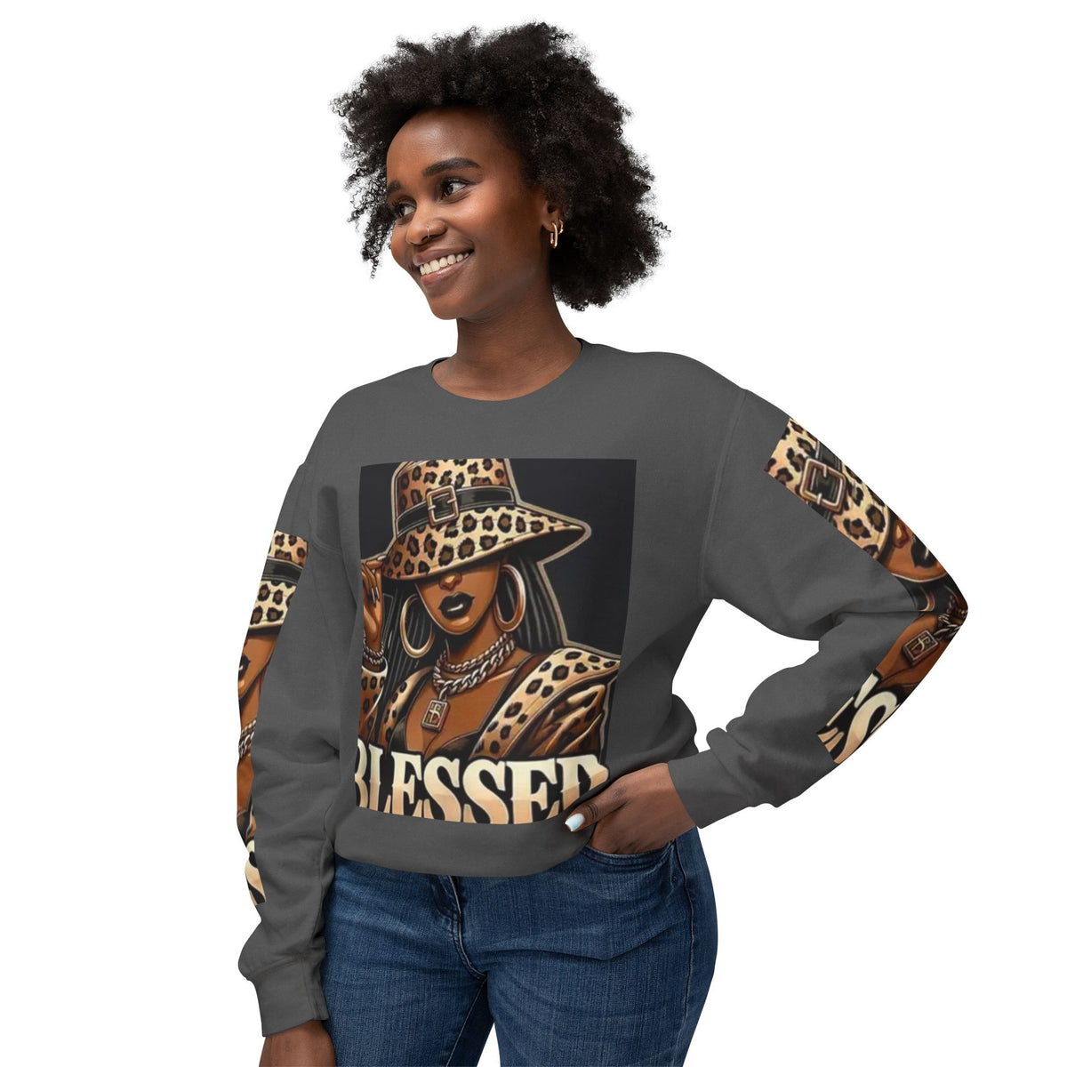 Blessed Leopard Femme Crewneck Sweatshirt