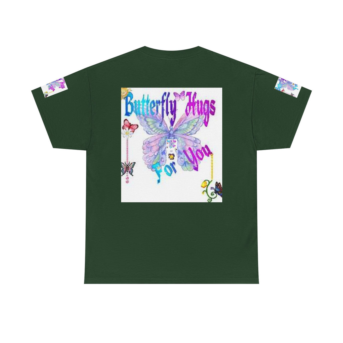 Butterfly Hugs Tee — Pastel Butterfly Graphic Shirt with "Butterfly Hugs For You"