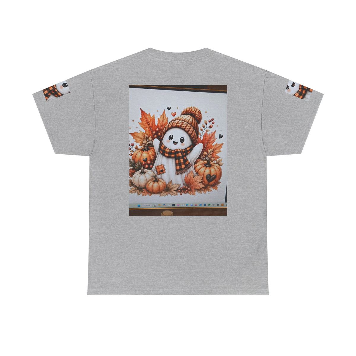 Autumn Snowman Tee — Cute Fall Pumpkin & Leaves Graphic Shirt