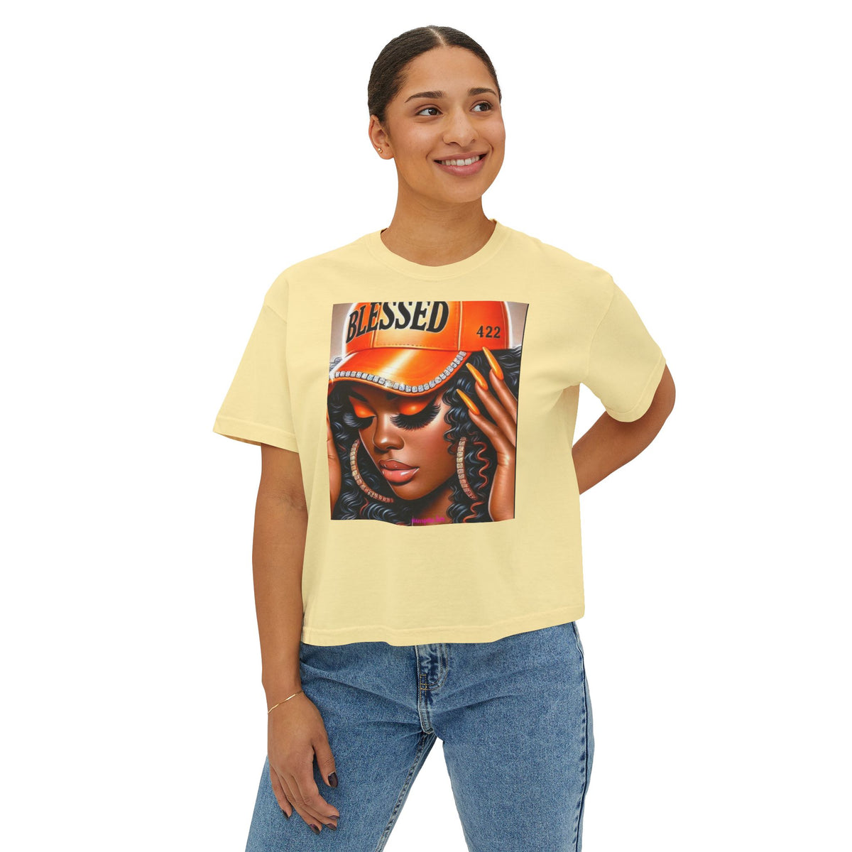 Blessed 422 Boxy Tee – Women’s Graphic Crop Shirt
