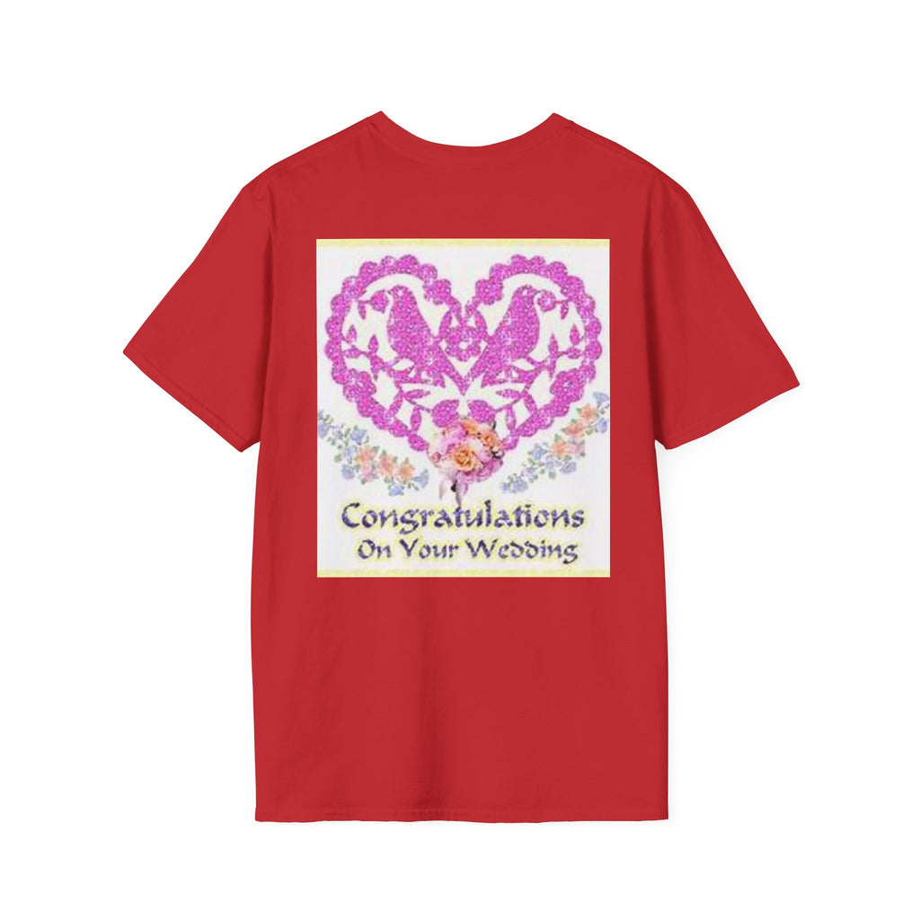 Wedding Congratulations T-Shirt — Pink Glitter Heart Design