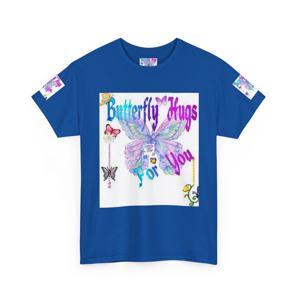 Butterfly Hugs Tee — Pastel Butterfly Graphic Shirt with "Butterfly Hugs For You"