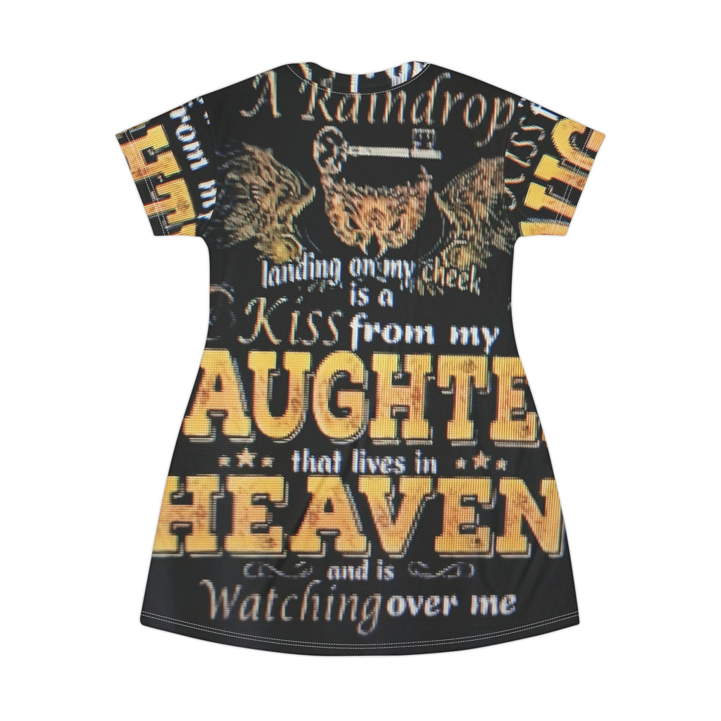 Daughter in Heaven Memorial T‑Shirt Dress — "A Kiss From My Daughter"