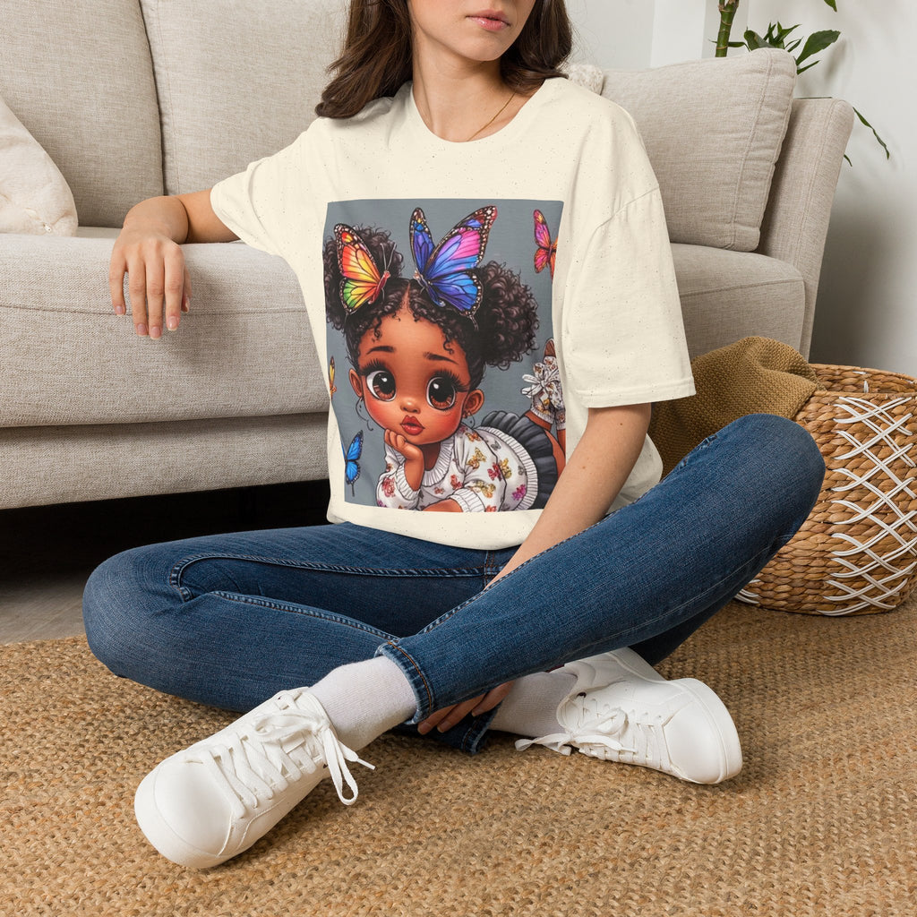 Butterfly Crown T‑Shirt — Cute Little Girl Illustration Tee
