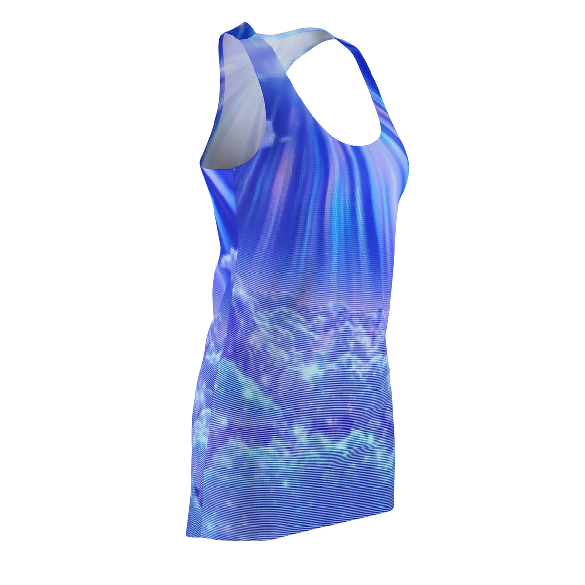 Racerback Dress – Blue Aurora Cloudscape All-Over Print