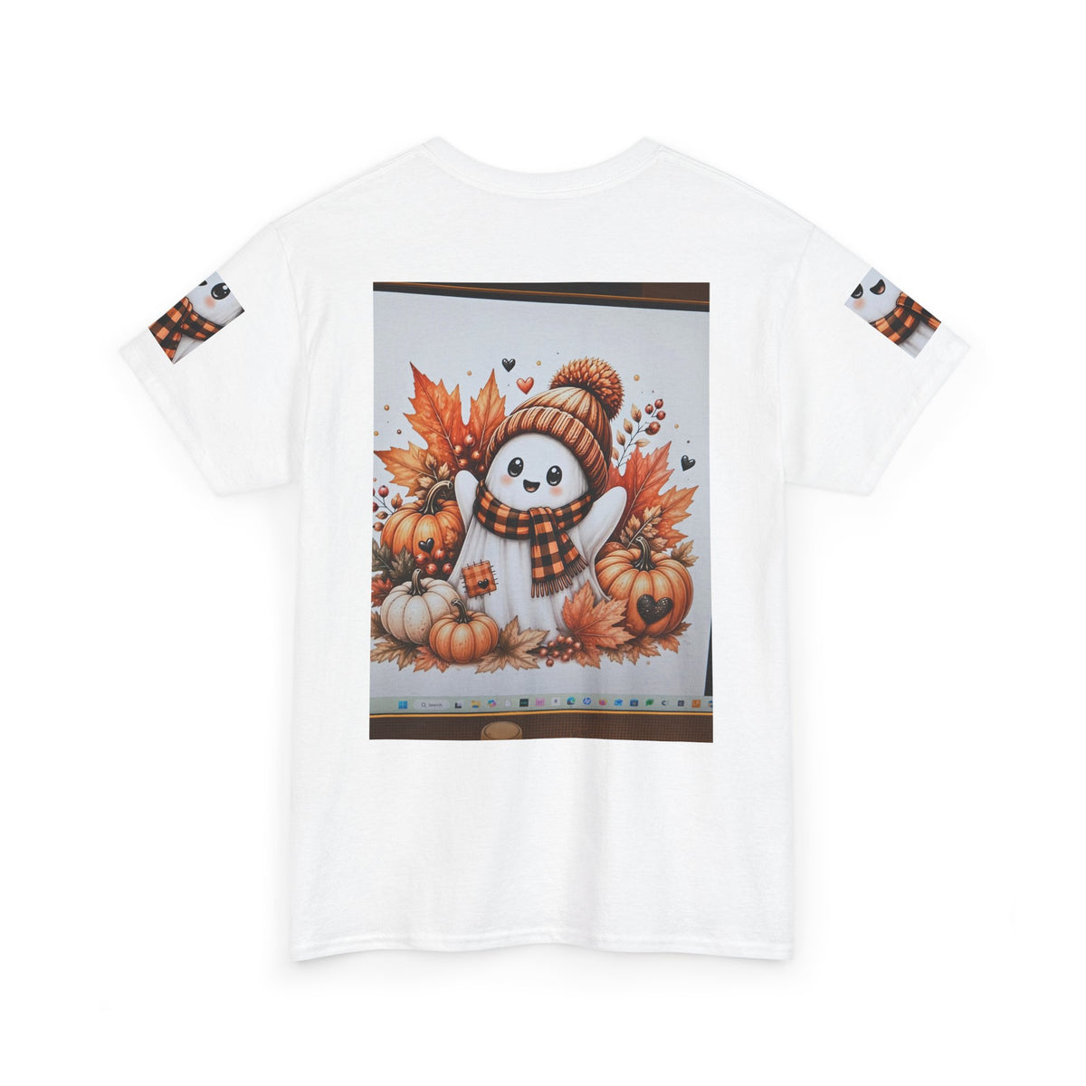 Autumn Snowman Tee — Cute Fall Pumpkin & Leaves Graphic Shirt