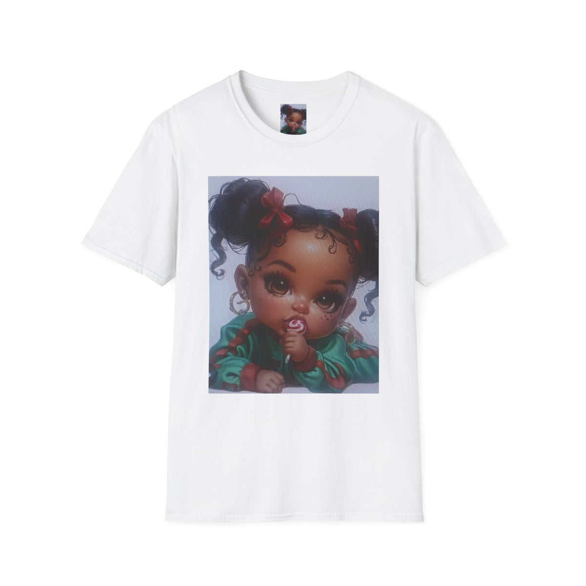 Cute Baby Girl Portrait T-Shirt — Adorable Cartoon Infant Graphic Tee