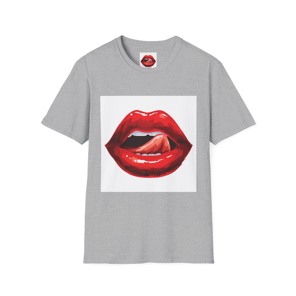 Graphic Tee — Glossy Red Lips Tongue-Out Design