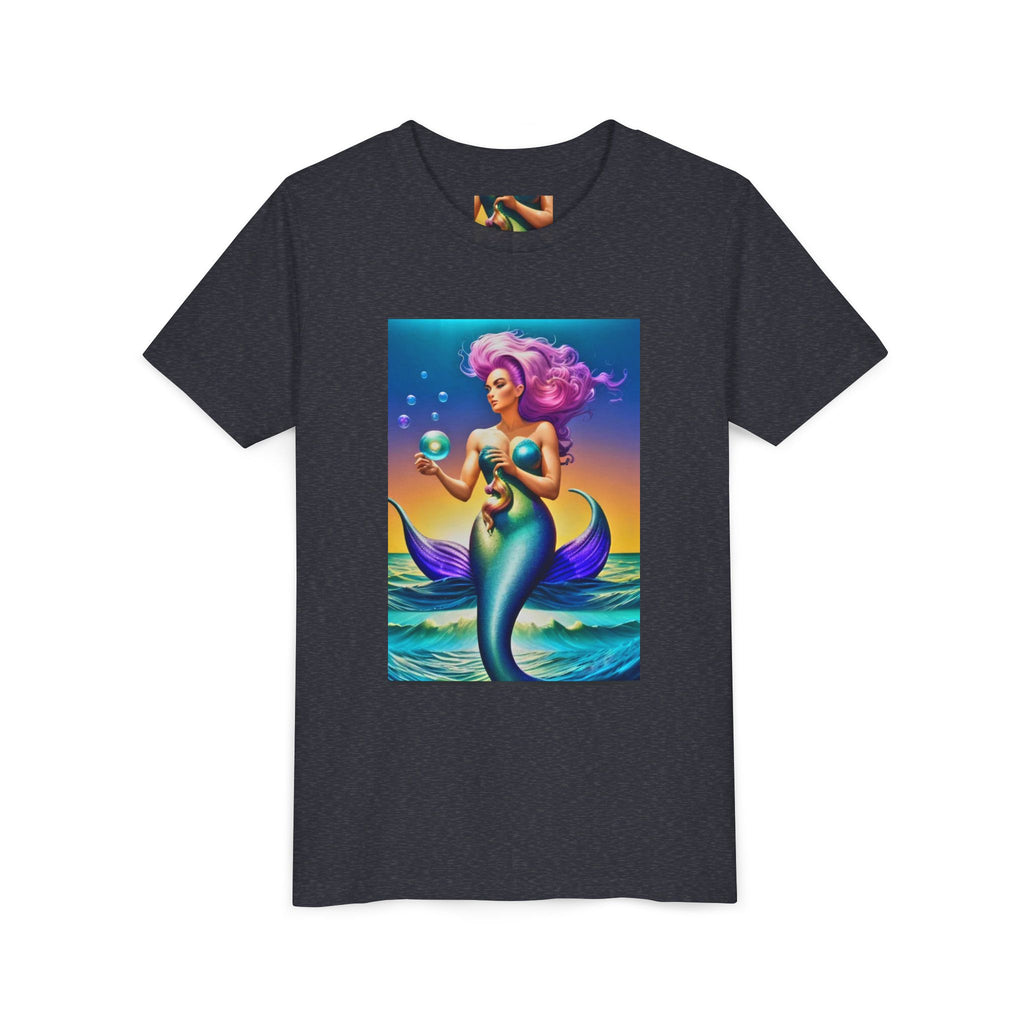 Youth Mermaid Tee — Colorful Fantasy Mermaid Graphic Shirt for Kids