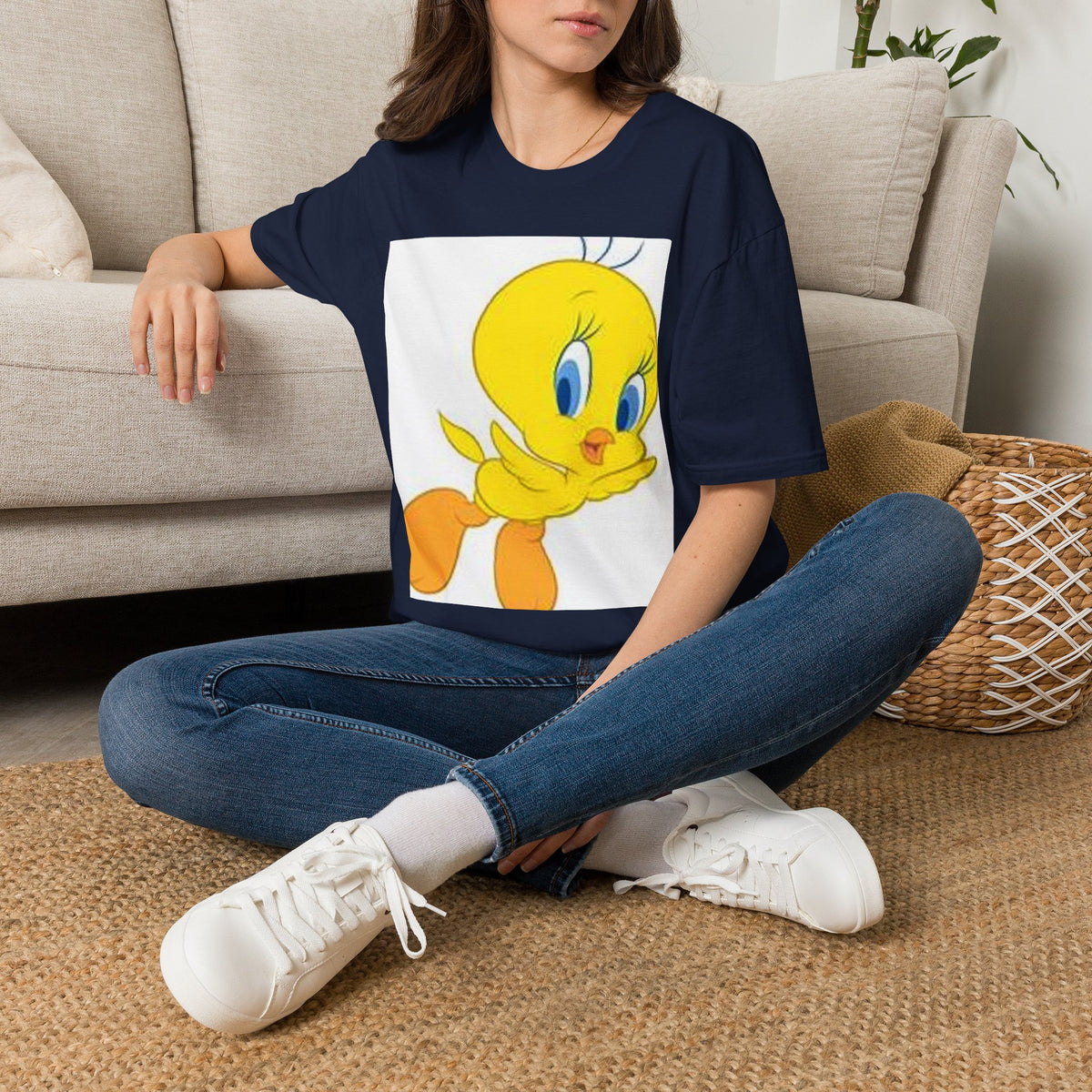 Cartoon Yellow Bird T-Shirt — Cute Tweety Graphic Tee