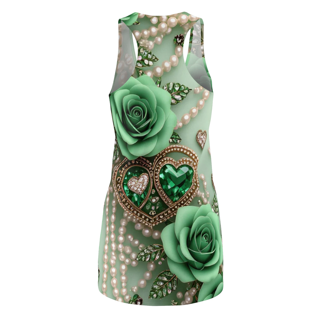 Racerback Dress — Emerald Rose Jewel Print