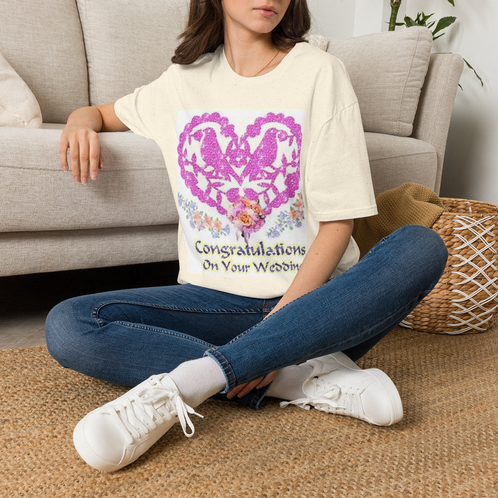 Wedding Congratulations T-Shirt — Pink Glitter Heart Design