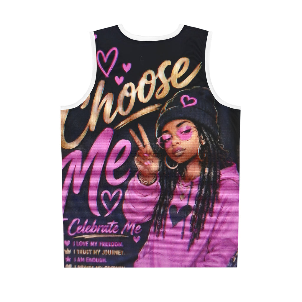 Choose Me Basketball Jersey – Pink Empowerment AOP
