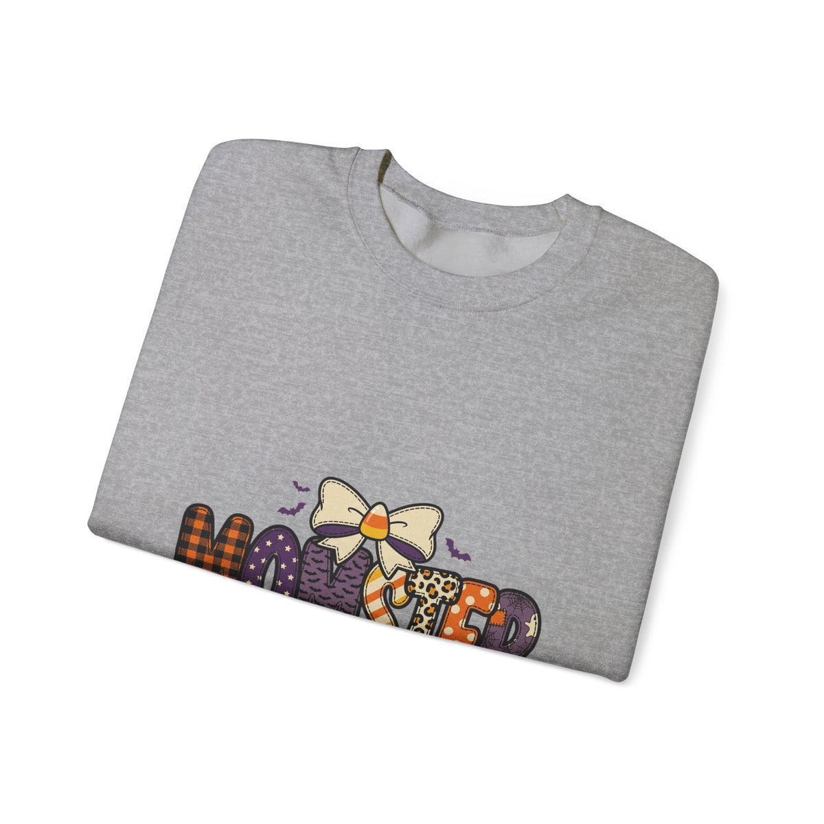 Momster Halloween Mom Sweatshirt | Cute Gothic Pumpkin Plaid Lettering