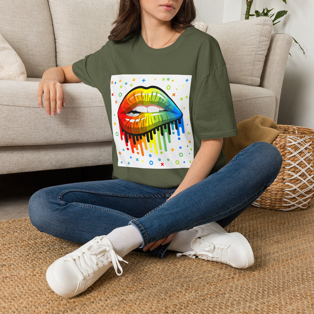Rainbow Drip Lips T-Shirt — Pride LGBTQ+ Colorful Lip Graphic Tee