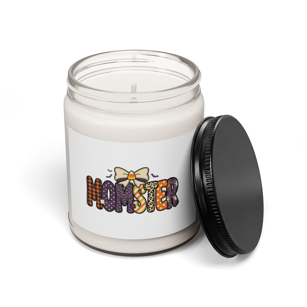Momster Halloween Mom Candle | Soy Candle, Purple Orange Spooky Lettering