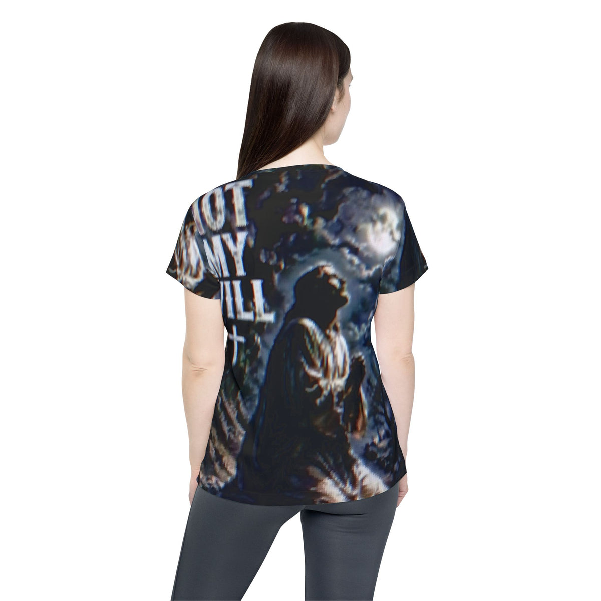 Prayer Scene Women's Jersey – "Not My Will" Christian Graphic Tee